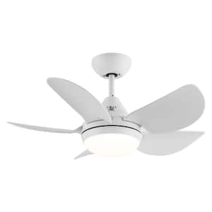 30 in. Integrated LED Indoor White 3-Speed Ceiling Fan Lighting with White ABS Blade and Remote Control
