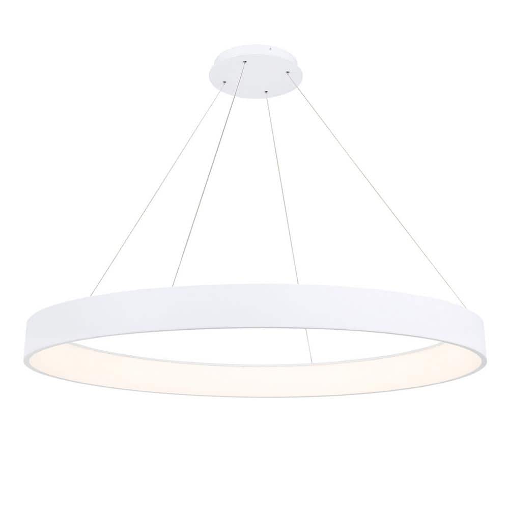 WAC Lighting Corso 53 in. 1450-Watt Equivalent Integrated LED White Pendant  with PC Shade PD-33753-WT The Home Depot