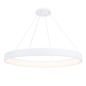 Corso 53 in. 1450-Watt Equivalent Integrated LED White Pendant with PC Shade