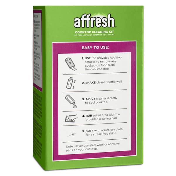 Cooktop Cleaner, Scraper and Scrub Pads Affresh W11042470 Cleaning Kit 
