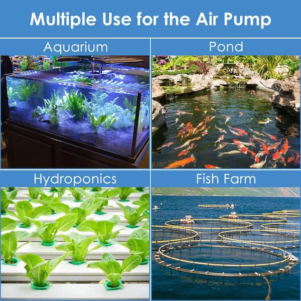 475GPH High Pressure Commercial Air Pump Pond Aerator Bubbler Hydroponics Aquarium Oxygen Pump