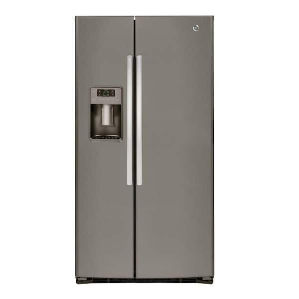 GE 25.3 cu. ft. Side by Side Refrigerator in Slate, Fingerprint Resistant and ENERGY STAR
