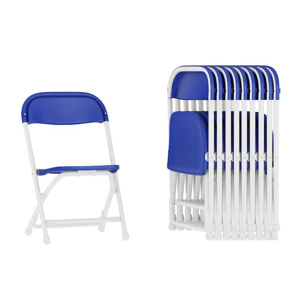 Carnegy Avenue Blue Kids Plastic Folding Chairs (Set of 10)