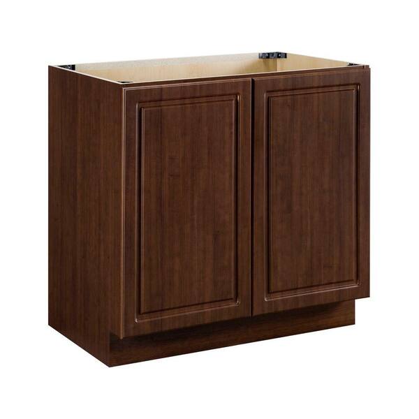 Heartland Cabinetry Heartland Ready to Assemble 36x34.5x24.3 in. Sink Base Cabinet with Double Doors in Cherry