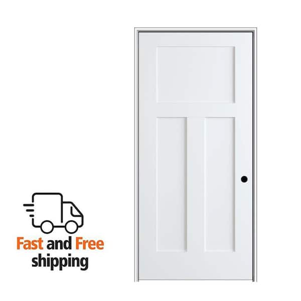 MMI DOOR Shaker Flat Panel 32 in. x 80 in. Right Hand Solid Core