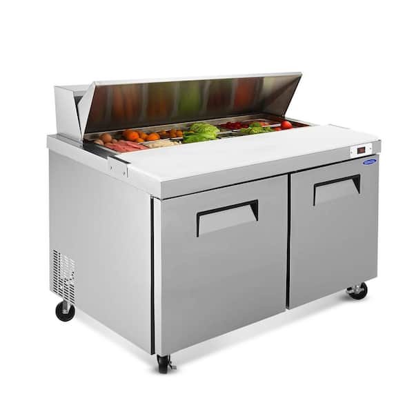 60 in. 18 cu. ft. Commercial Refrigerator with Salad&Sandwich Prep Table in Silver