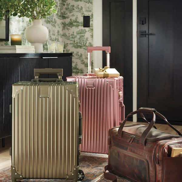 Rose gold aluminum luggage online