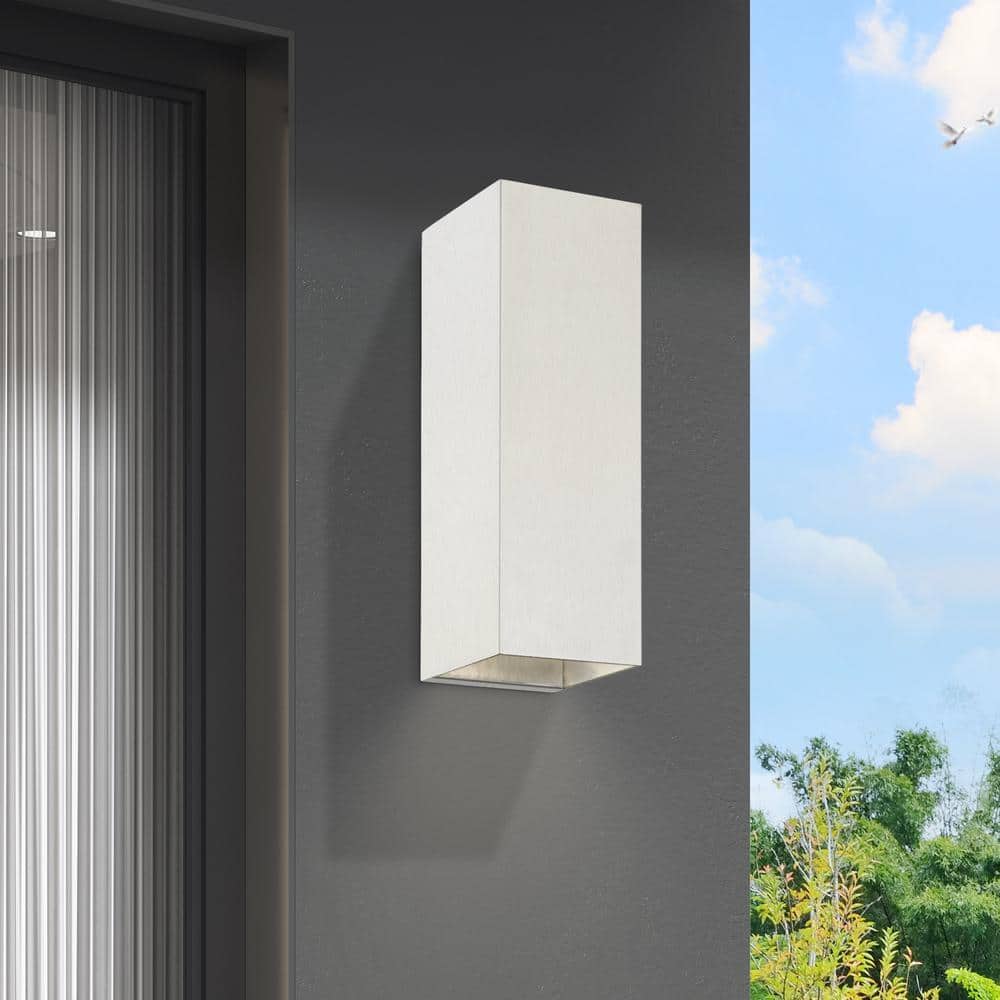 Derby Brushed Nickel Handcrafted Steel Outdoor Wall Sconce