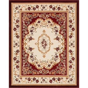 Dulcet Versaille Red 9 ft. x 13 ft. Traditional Area Rug