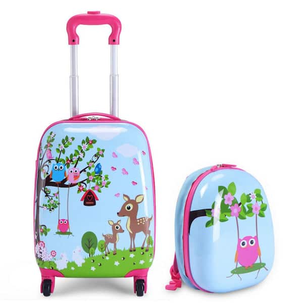 Costway 1-Pc 12 in. 16 in. Kids Luggage Set Suitcase Backpack School Travel Trolley ABS