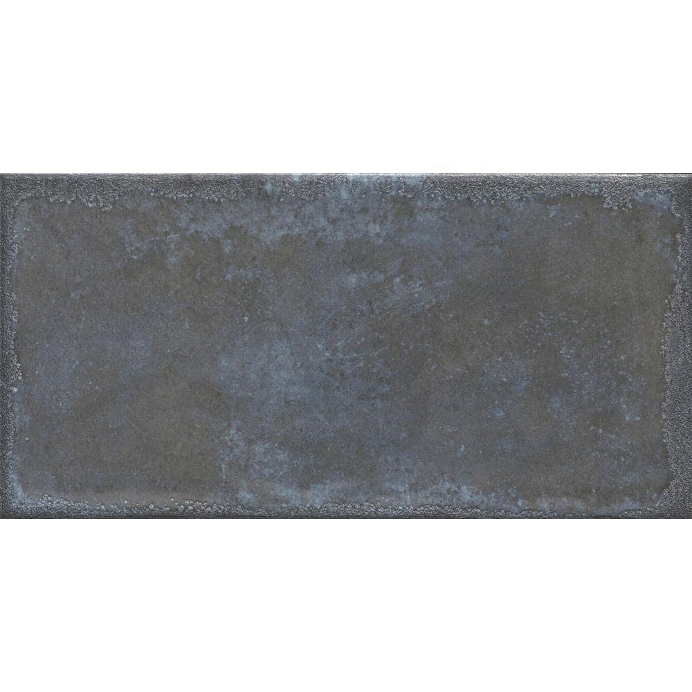 Exhale Azul 5.91 in. x 12.44 in. Glossy Porcelain Floor and Wall Tile (9.18