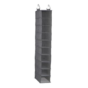 48 in. H 10-Pair Graphite Gray Polyester Hanging Shoe Organizer