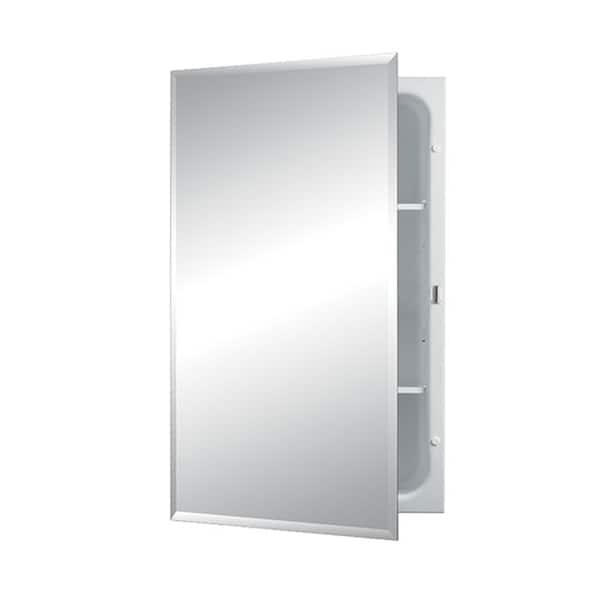 JENSEN Horizon 16 in. W x 26 in. H x 4-3/4 in. D Frameless Recessed Bathroom Medicine Cabinet with 1/2 in. Beveled Edge Mirror