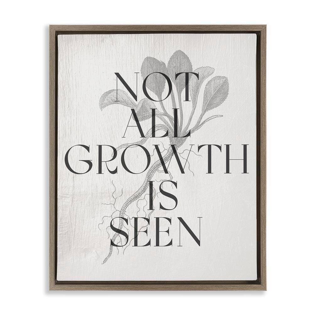 Not All Growth Is Seen by Daphne Polselli Brown Floater Frame Nature Graphic Art Print 21 in. x 17 in. price history on PriceWatchPro