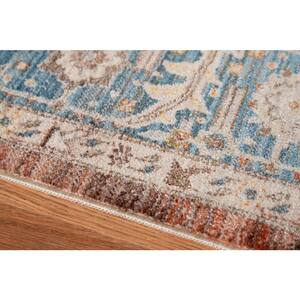 Arcelia Navy/Red 9 ft. 1 in. x 12 ft. 9 in. Oriental Area Rug
