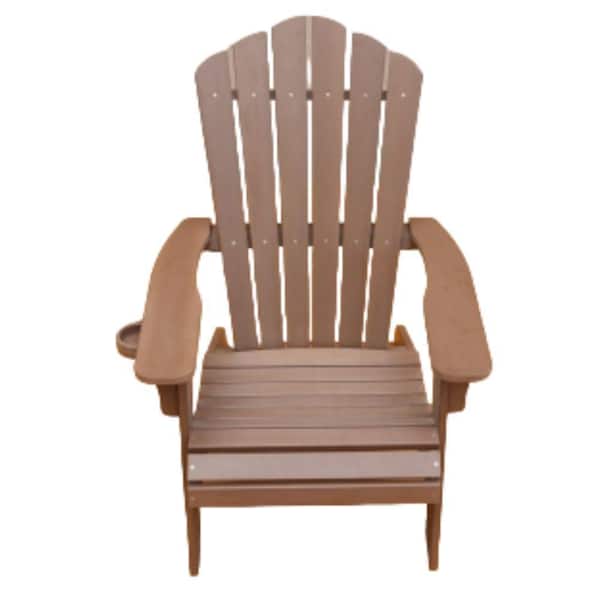 ITOPFOX Patio Outdoor Polystyrene Brown Oversized Adirondack Chair