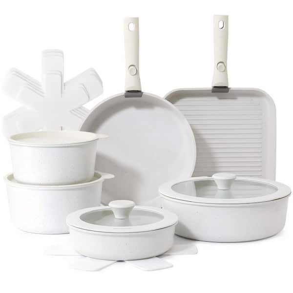 17-Piece Aluminum Pots and Pans Set, Nonstick Detachable Handle Cookware Set, Kitchen Cookware Set with Removable Handle