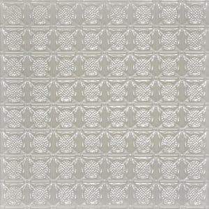 Chain Mail Eggshell White 2 ft. x 2 ft. Decorative Tin Style Nail Up Ceiling Tile (48 sq. ft./Case)