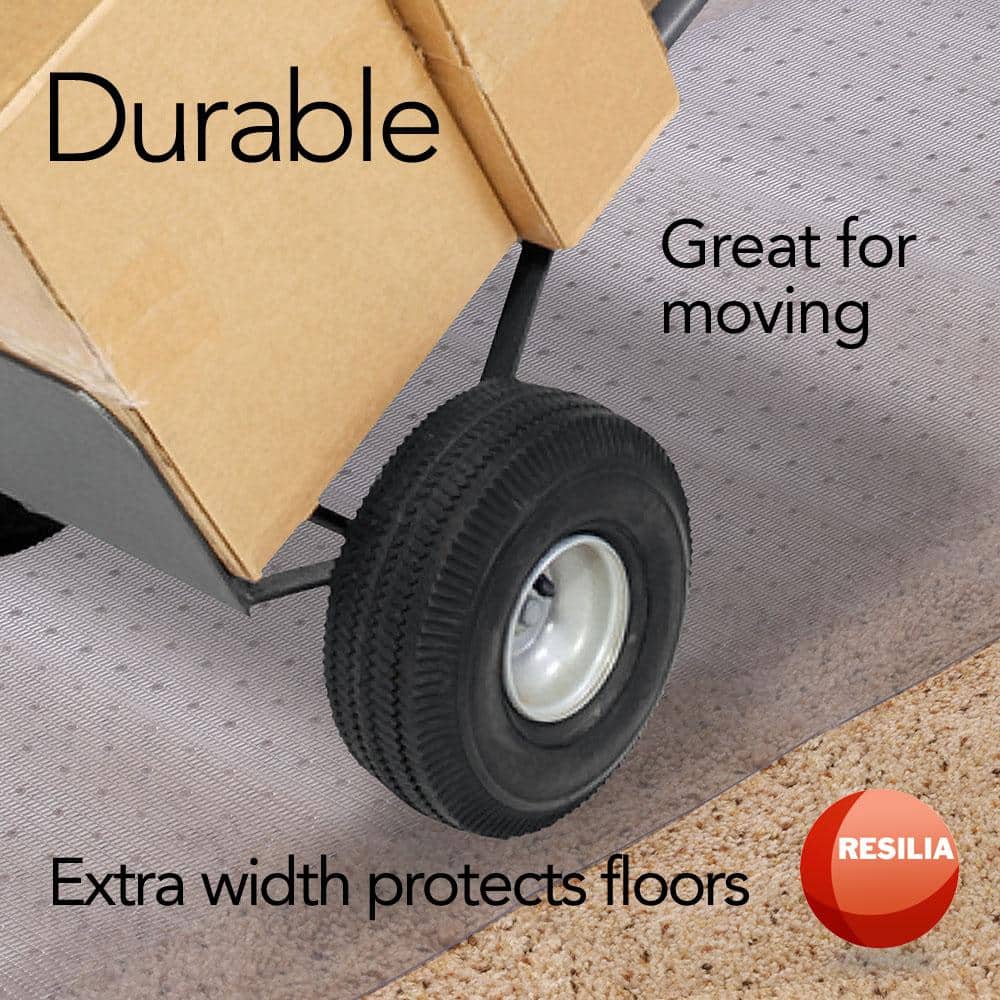 Clear Vinyl Deep-Pile Carpet Protector Mat, 27in x 6ft