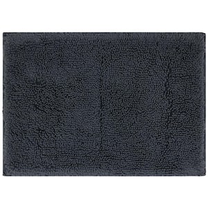Classic Cotton ll Charcoal 17 in. x 24 in. Gray Cotton Machine Washable Bath Mat