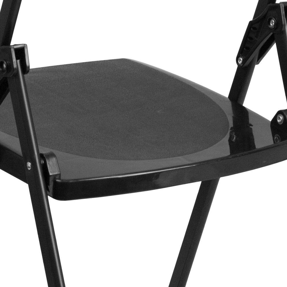 Hercules Series 32.25" Black Metal Armless Reception Chair
