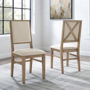 Joanna Rustic Brown Upholstered Dining Chair Set of 4