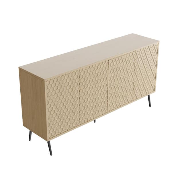 63 in. W x 15.75 in. D x 31.5 in. H Bathroom Brown Linen Cabinet