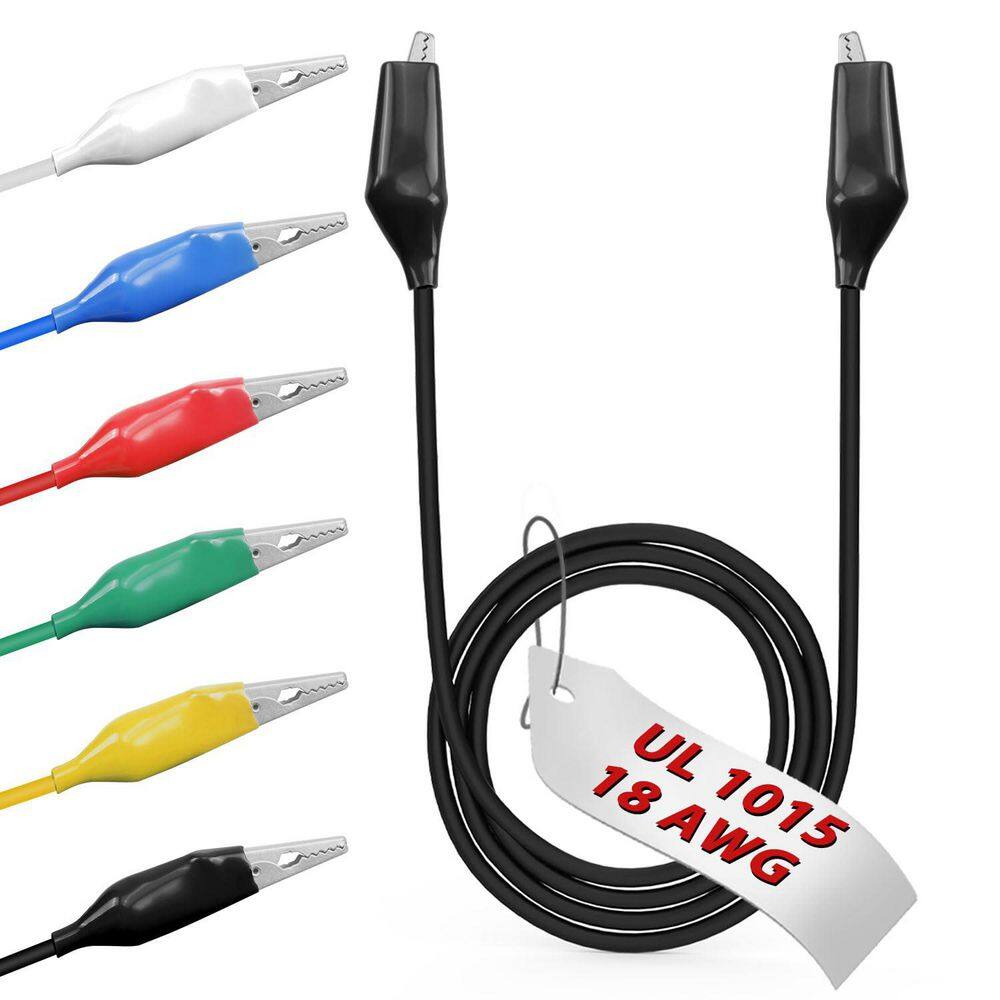 6-Piece Series 40in Electrical Alligator Clips UL1015 18AWG Jumper Test Leads Set 1. 77in Clips Soldered price history on PriceWatchPro