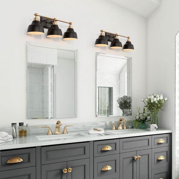 black vanity lights bathroom