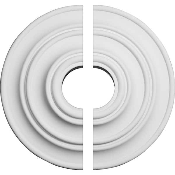 Ekena Millwork 13-1/4 in. x 3-1/2 in. x 1/2 in. Classic Urethane Ceiling Medallion, 2-Piece (Fits Canopies up to 4-1/8 in.)