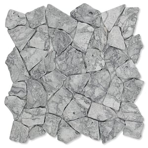 Fit Dove Grey 11 in. x 11 in. x 9.5 mm Indonesian Marble Mesh-Mounted Mosaic Tile (9.28 sq. ft./case)