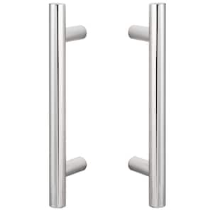 12in Polished Chrome Sliding Door Modern Double-Sided Ladder Barn Door Handle