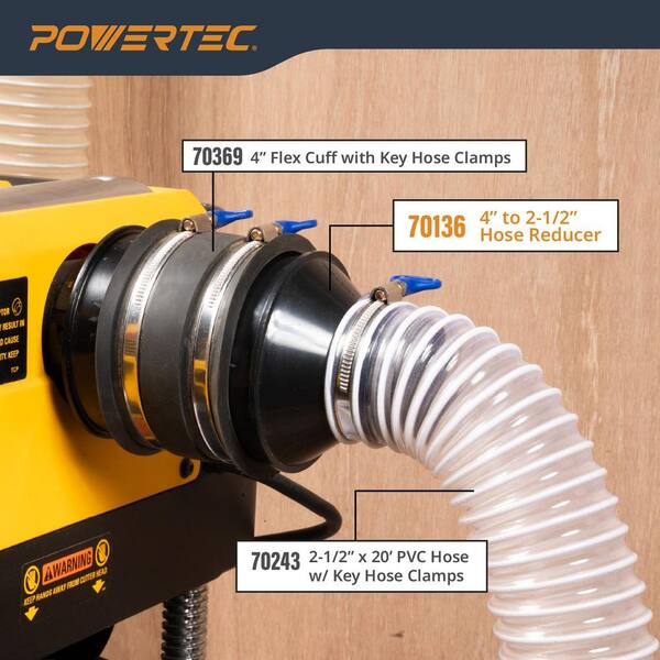 4 in. x 10 ft. PVC Dust Collection Hose with 4 in. to 2-1/2 in. Hose Cone Reducer for Dust Collection Systems