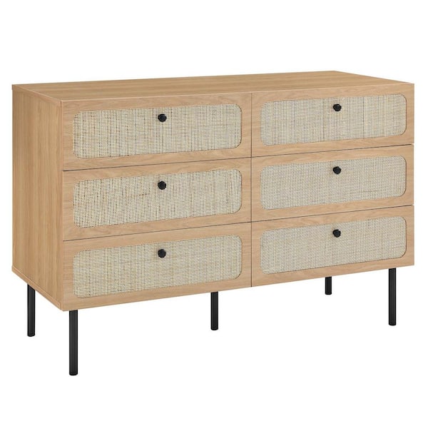MODWAY Chaucer 6-Drawer Compact Dresser in Oak
