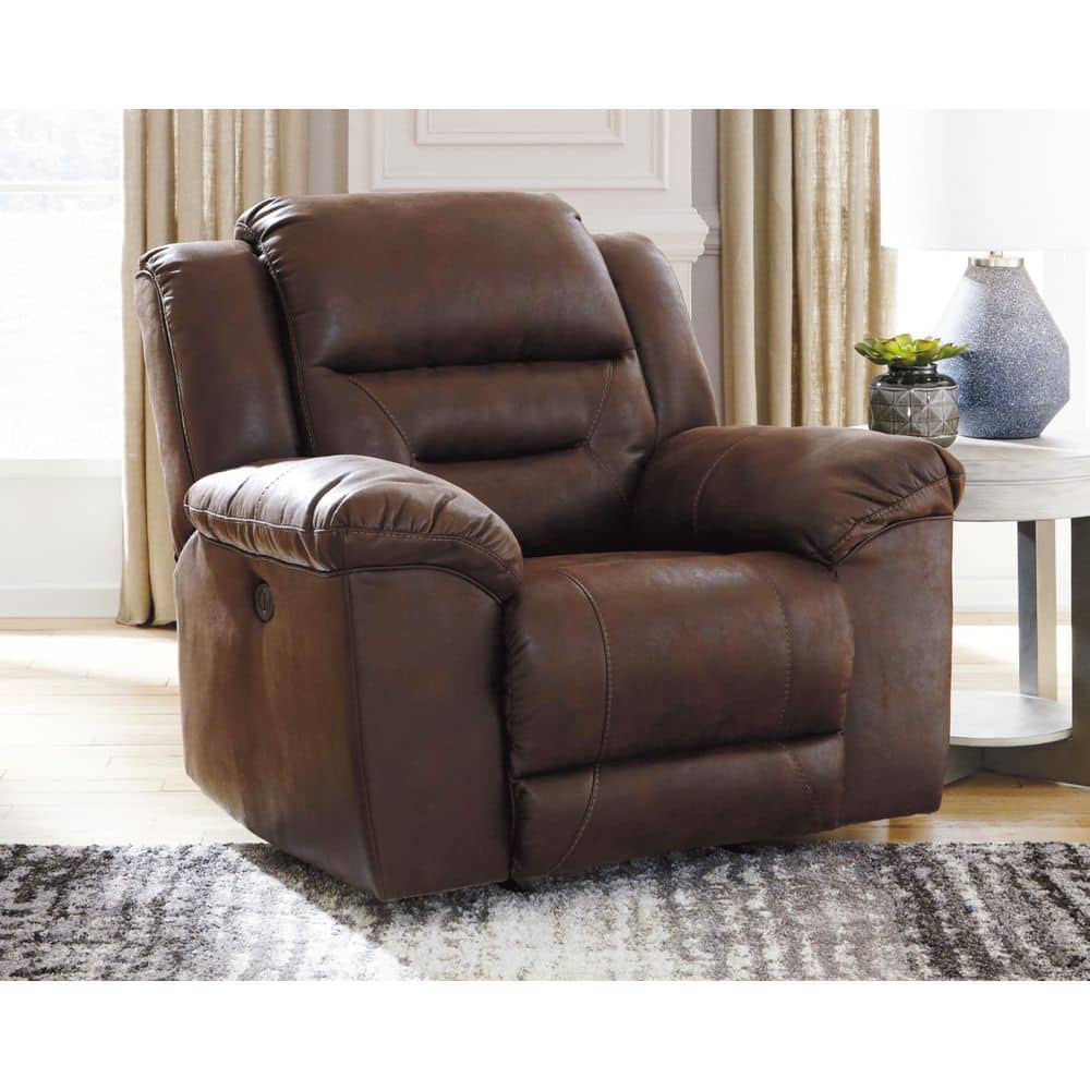 Signature DESIGN BY ASHLEY Stoneland Brown Faux Leather Rocker