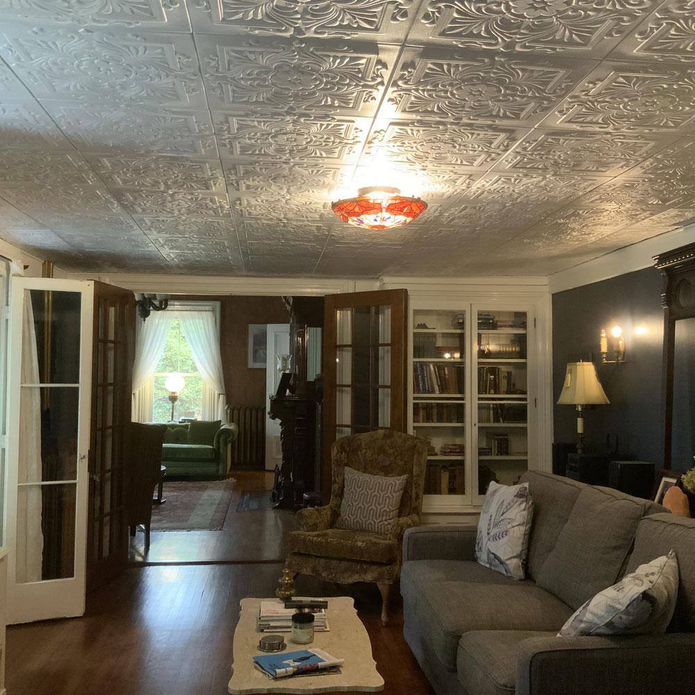 Victorian White Polystyrene Glue-Up Ceiling Tile Set