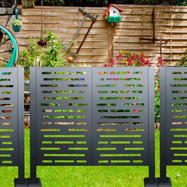 Sudzendf 3.5 x3. 5 FT Air Conditioner Fence, Metal Privacy Fence Cover, 3-Fence Panels