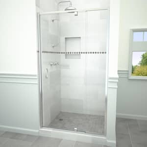 Redi Swing 5100 36 in. W x 72 in. H Framed Pivot Shower Door in Polished Chrome with Handle and Clear Glass
