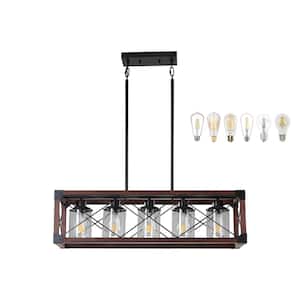 5-Light Black Farmhouse Chandelier Pedant Lighting for Living Room Dinning Room