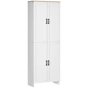6-Shelf White Pantry Organizer with Adjustable Shelves
