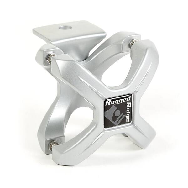 Rugged Ridge Large X-Clamp Light Mount with Silver Finish