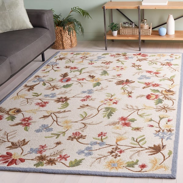 Chelsea 5 ft. x 8 ft. Ivory/Green Traditional Floral Vine Area Rug