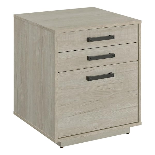 Coaster Loomis 3-drawer Whitewashed Grey 25 in. H x 19.75 in. W x 19.75 in. D Wood Lateral File Cabinet