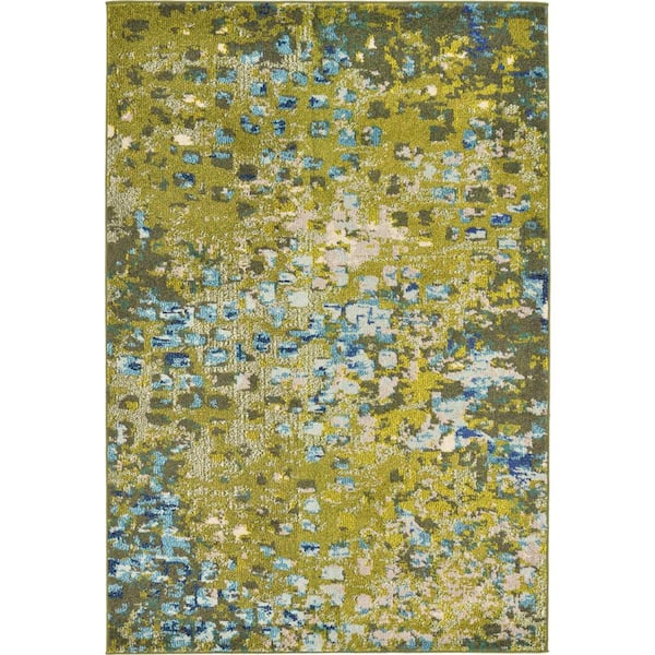 Unique Loom Jardin Ivy Green 4' 0 x 6' 0 Area Rug 3127683 The Home Depot