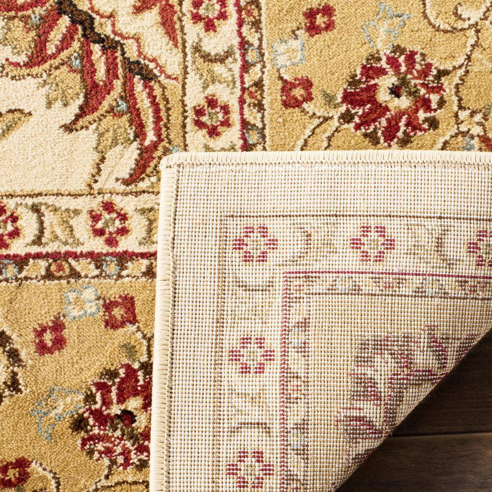 Ivory and Beige 12' x 15' Hand-Knotted Synthetic Area Rug