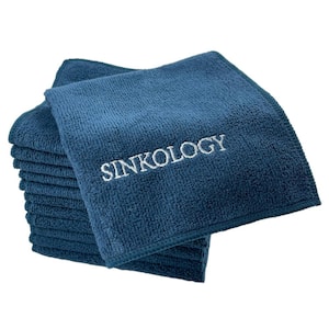 SinkSense Microfiber Cleaning Cloth in Navy Blue, 12 Pack