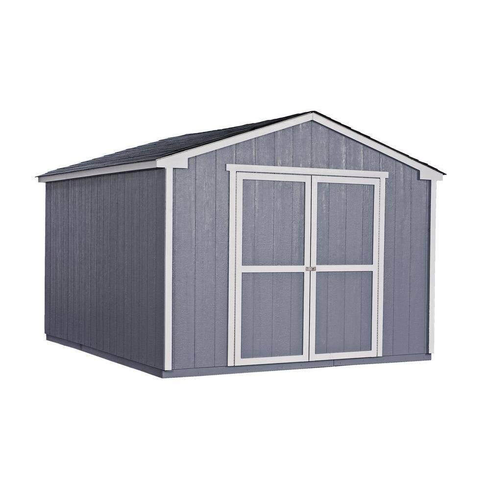 Handy Home Products Cumberland 10 Ft X 12 Ft Wood Shed Kit With Floor Frame 164 5 The Home Depot