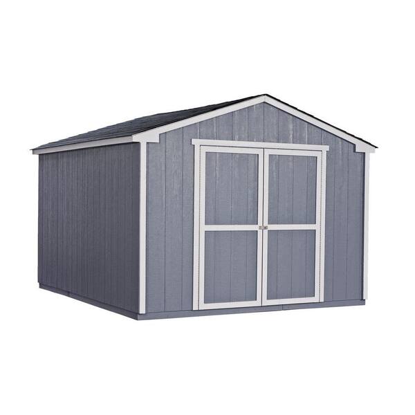 Handy Home Products Cumberland 10 ft. x 12 ft. Wood Shed Kit with Floor Frame