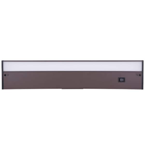 18 in. Hardwired/Plug-in Bronze Finish Dimmable Warm White Integrated LED Linkable Under Cabinet Light