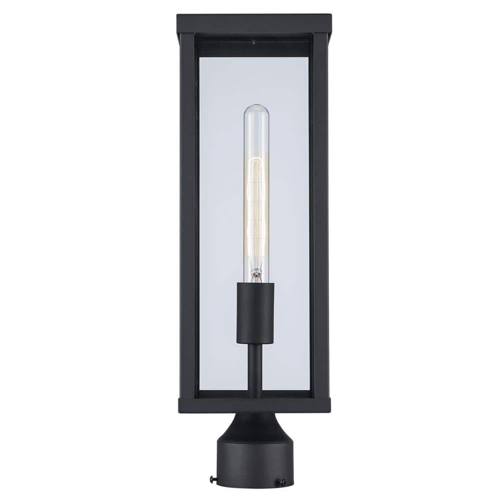 Oxford Industrial Black Outdoor Post Lantern, 19.25" Height